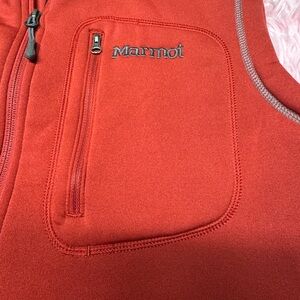 Marmot Red and Gray Fleece Vest